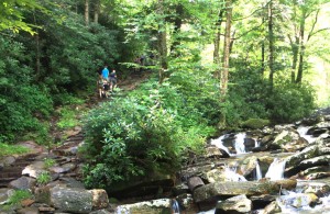 Hikers on Chimney Tops Trail, photo by Julie Dodd