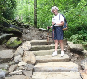 Stone stairs, Chimney Tops Trail, Phase II, Kay Moss