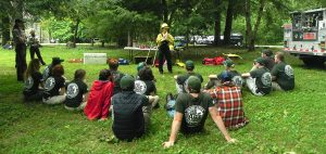 Ranger Katie Corrigan teaching NC and TN HS interns about wildland fire operations