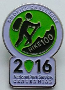 GSMNP Centennial Hike 100 Challenge pin