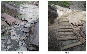 Before and after at Alum Cave Bluff