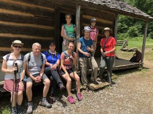 hikers at John Oliver Cabin
