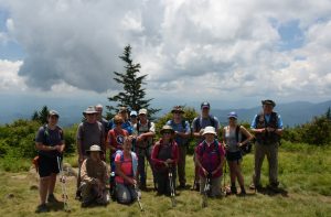 Hiking group at Andrews Bald
