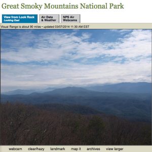 Webcam view Look Rock, Great Smoky Mountains National Park