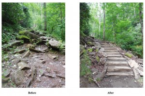 Chimney Tops Trail - before & after