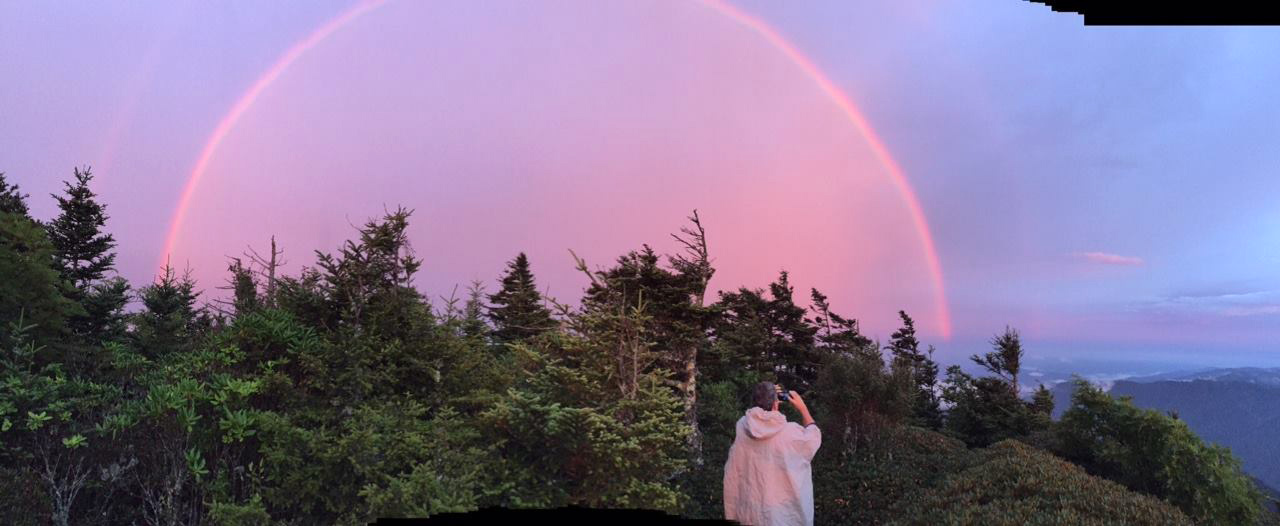 Rainbow atop Mt. Leconte