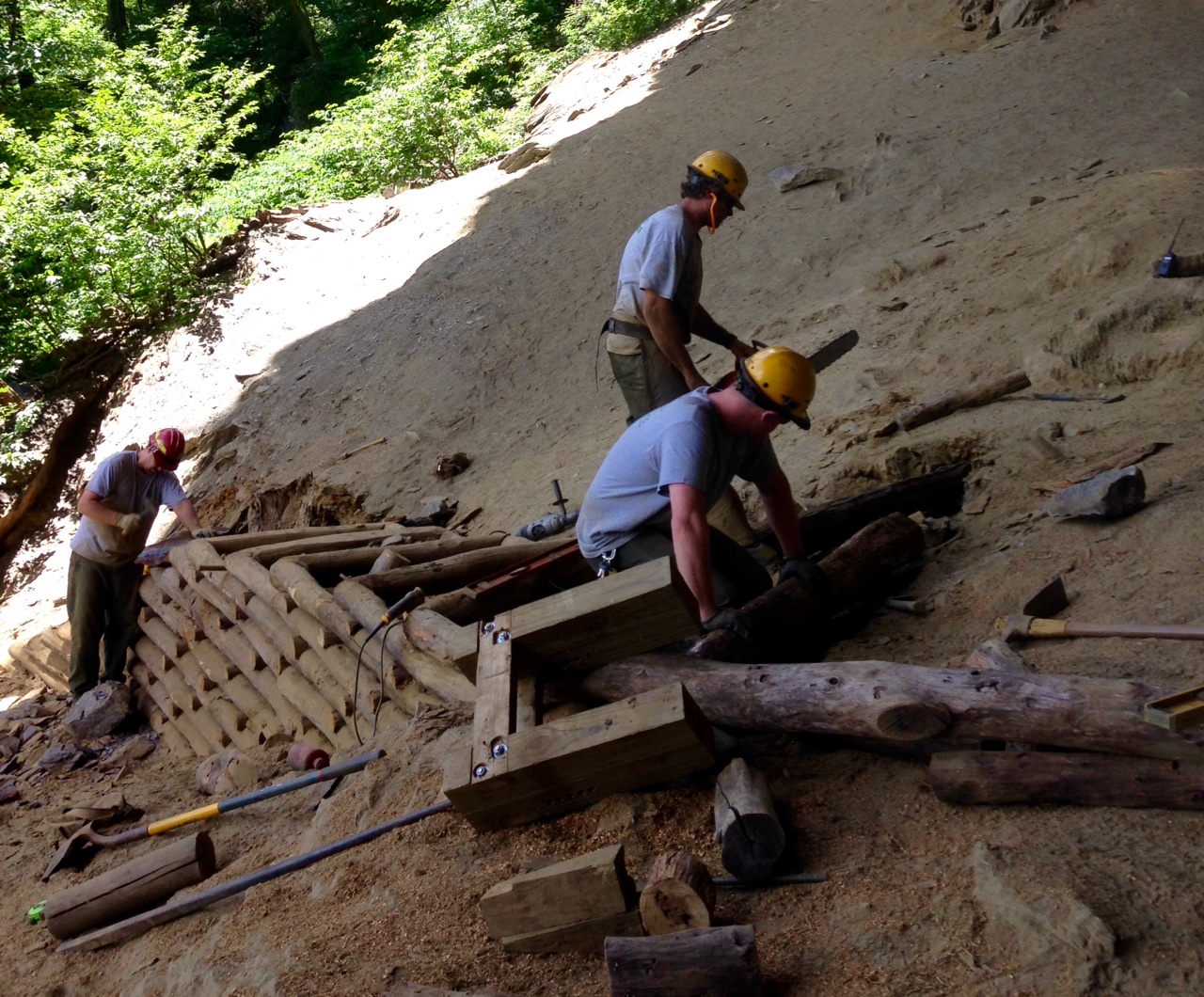 Alum Cave Bluffs stair work