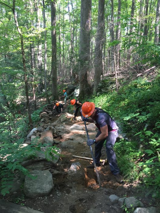 volunteers on Rainbow Falls Trail