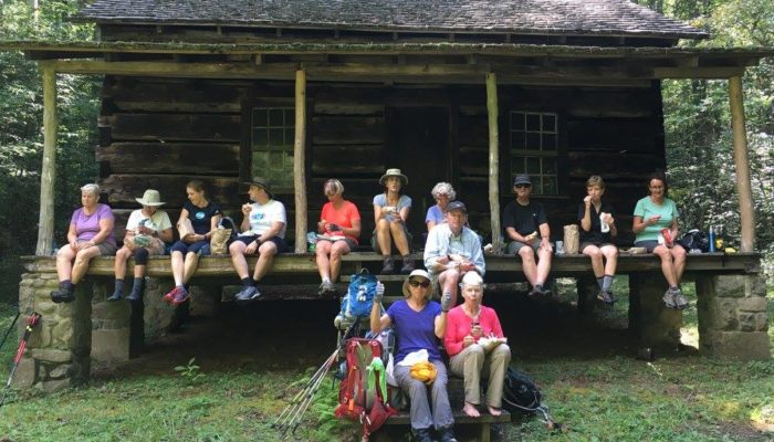 hikers at Hall Cabin