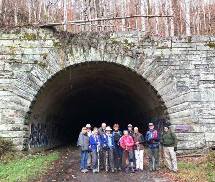 FOTS hikers at tunnel