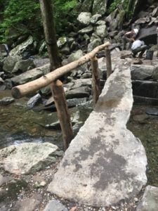 Rainbow Falls Trail stone bridge