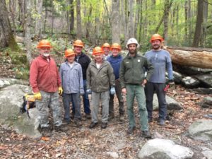 Rainbow Falls Trail restoration volunteers