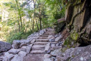 stairs on Trillium Gap Trail