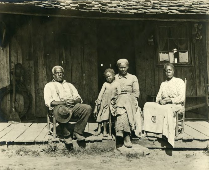 African-Americans on porch in Great Smoky Mountains Circa 1890-1903 - W.O. Garner Collection