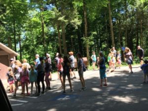 Lineup for GSMNP restrooms