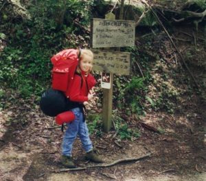 Liz Hall childhood backpacking