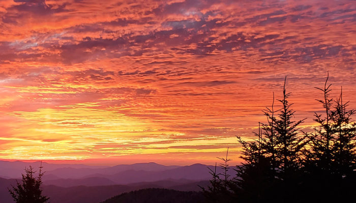 Blazing Sunset at Clingmans Dome by Phoenix. 12x12 on metal