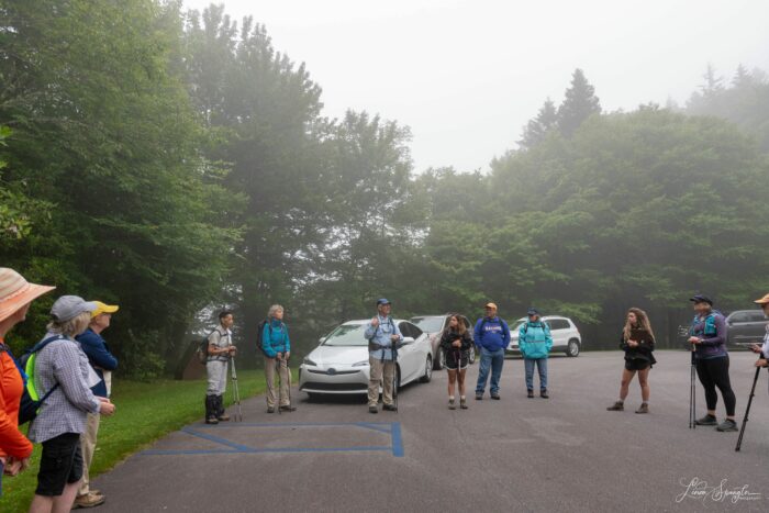 Steve Pierce briefs hikers