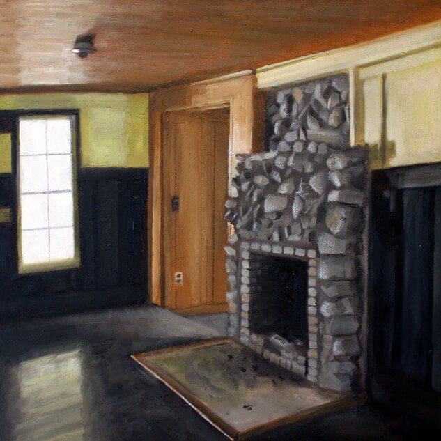 Elkmont Fireplace - oil on board by Heather Heckel