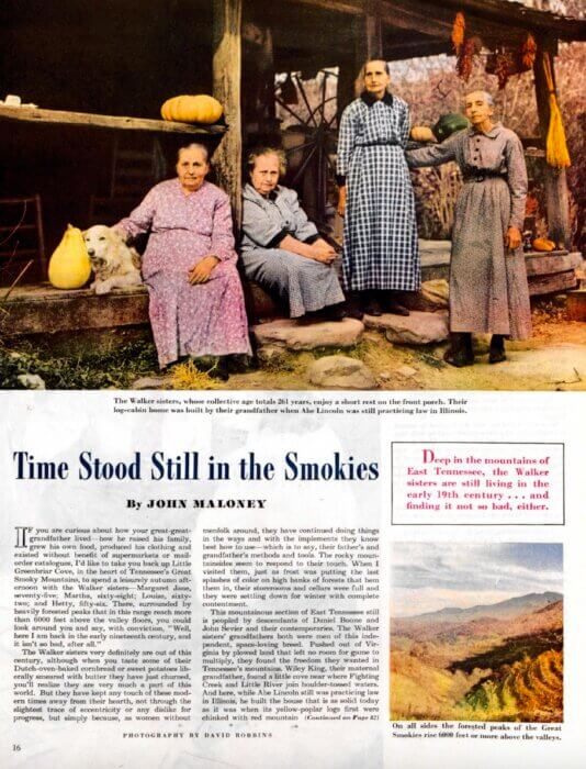 Walker Sisters article, Saturday Evening Post 1946