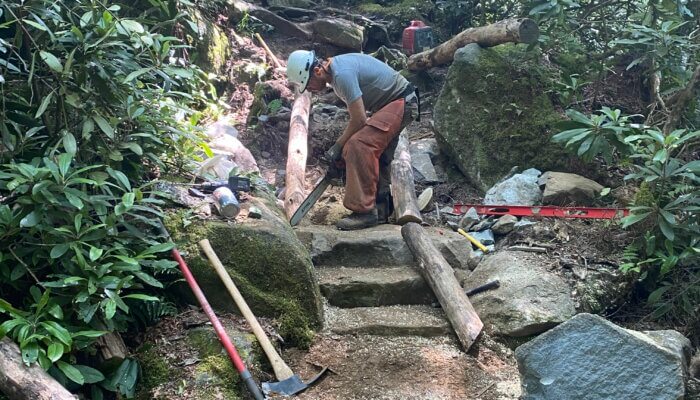 FOTS Trails Forever Crew works on Ramsey Cascades Trail