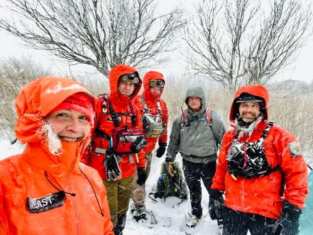 Nancy East and members of Haywood County Search and Rescue