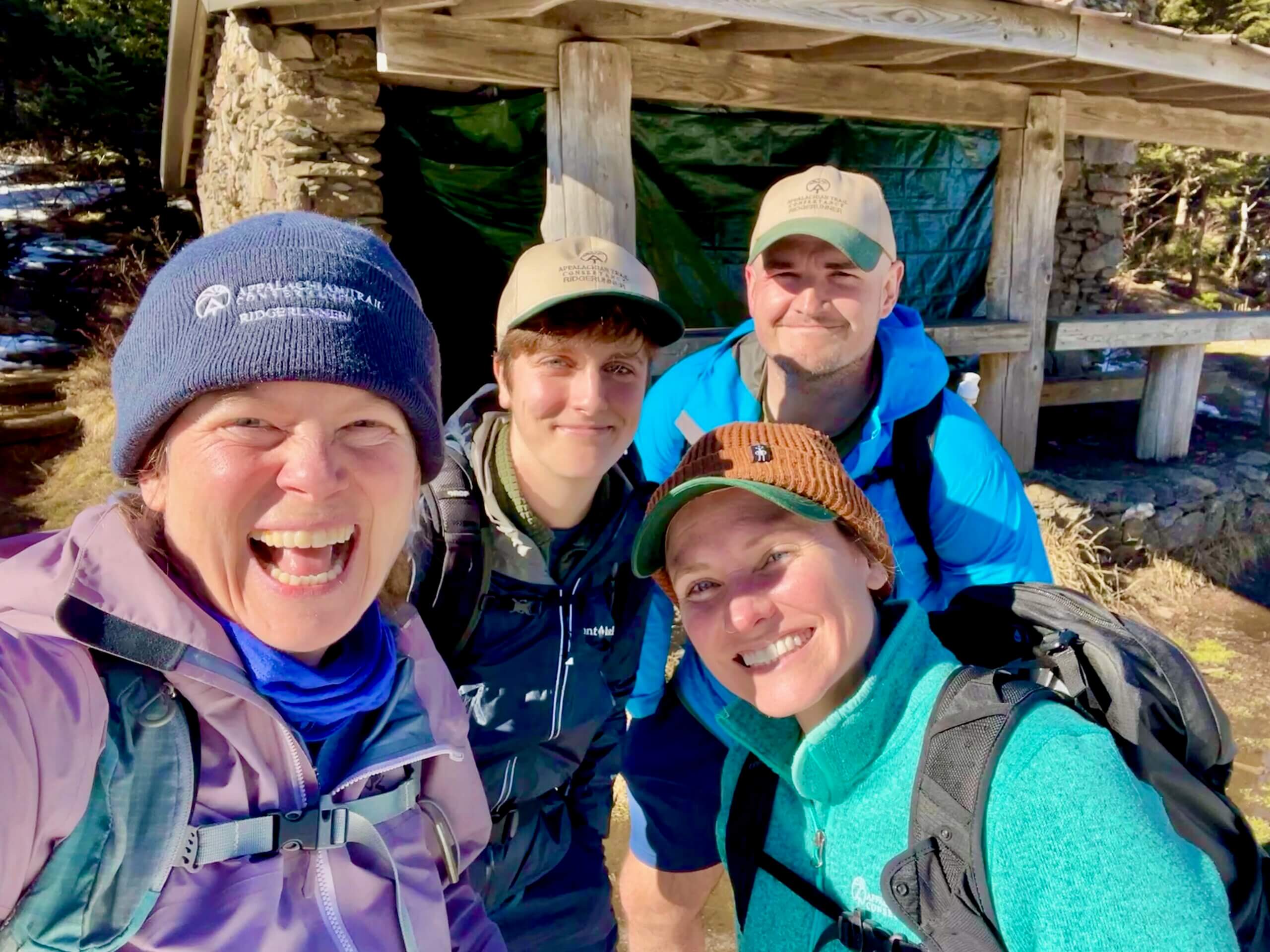 ATC Ridgerunners during training at Icewater Springs Shelter