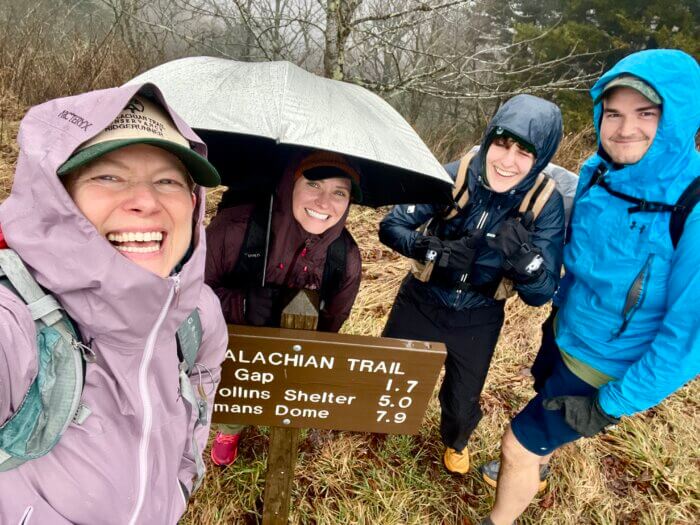 Ridgerunners on AT in Great Smoky Mountains National Park during training